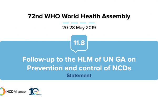 72nd WHO WHA Statement on Item 11.8 Follow-up to the high-level meeting of the UN GA on Prevention and control of NCDs (HLM3) - other NCDs